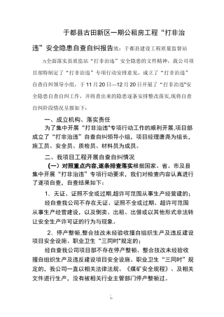 “打非治违”自查自纠报告