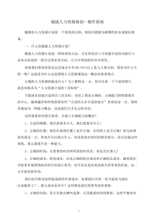 人力资源管理 敏捷人力资源规划--操作指南