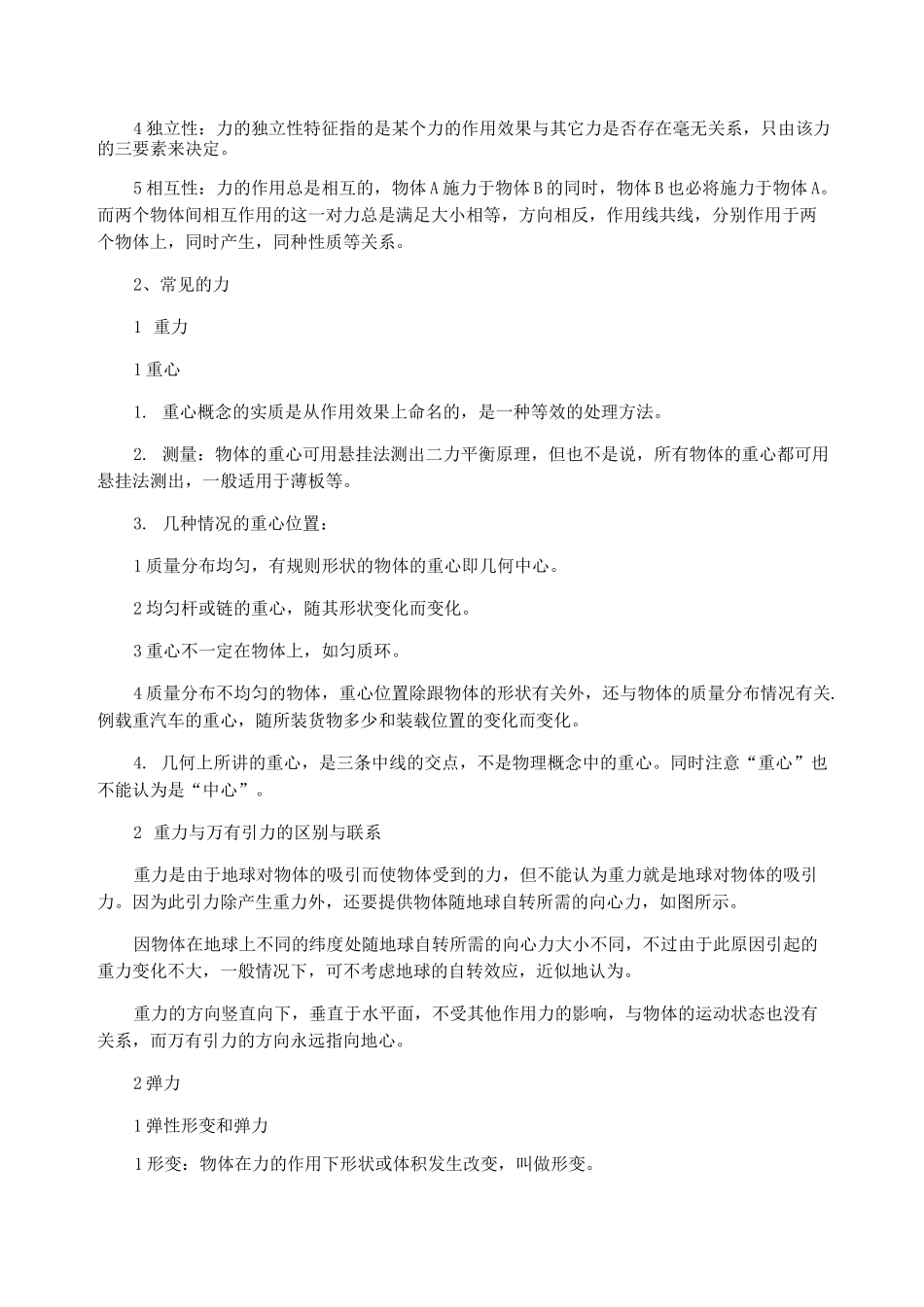 高一物理相互作用力的知识点总结_第2页