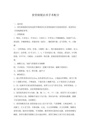 食管癌根治术(二切口)手术配合