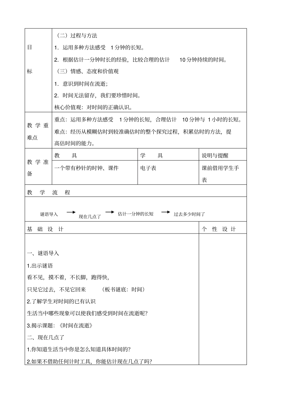 教科版五年级下册科学时间在流逝5教学设计_第2页