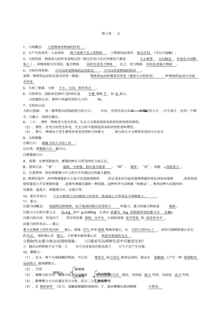 教科版八年级物理下册知识点