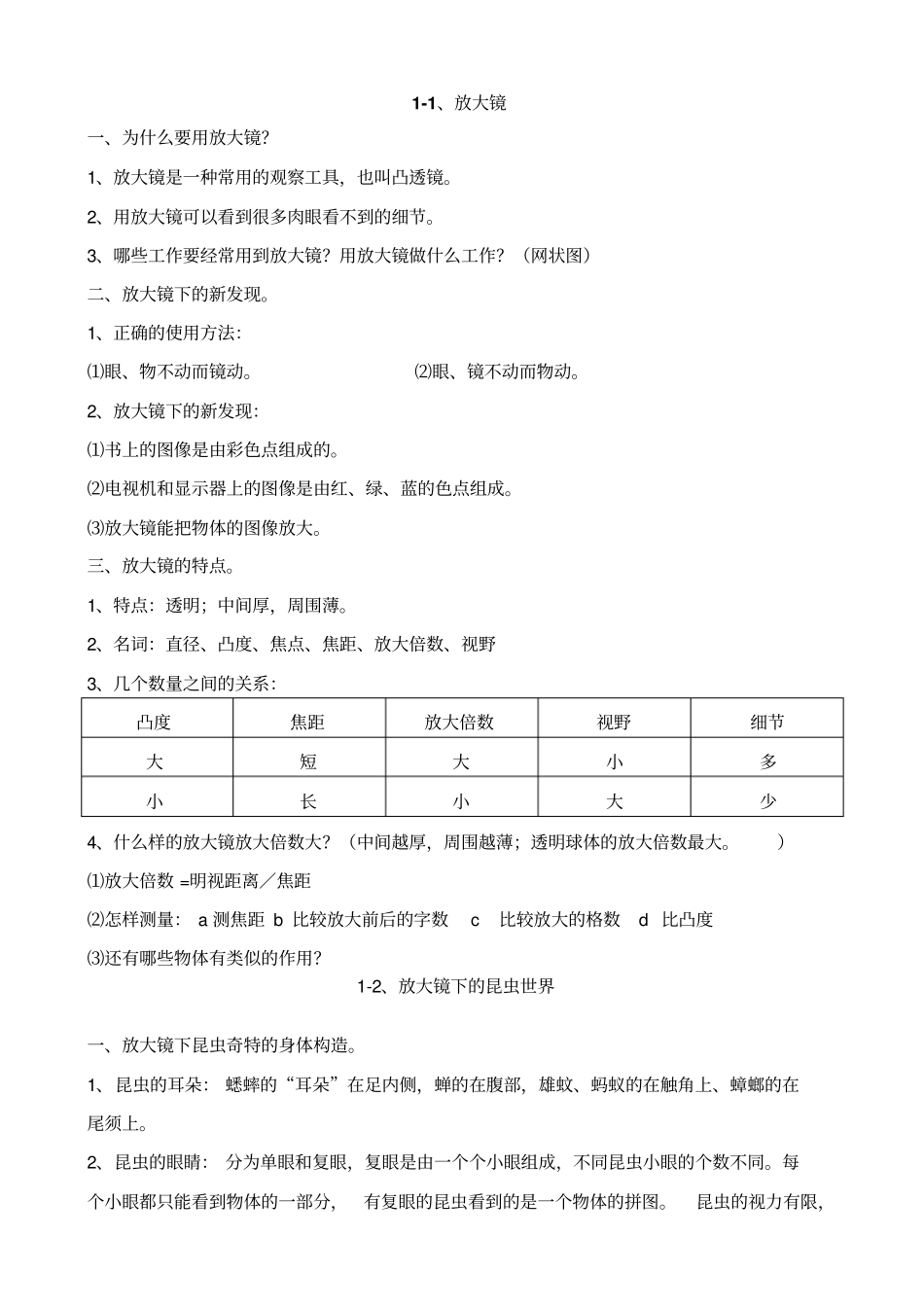 教科版六年级下册科学配套练习答案_第1页