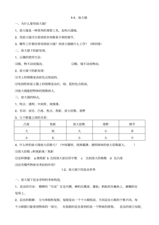 教科版六年级下册科学配套练习答案
