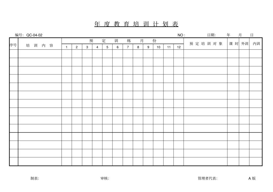 教育培训计划表_第1页