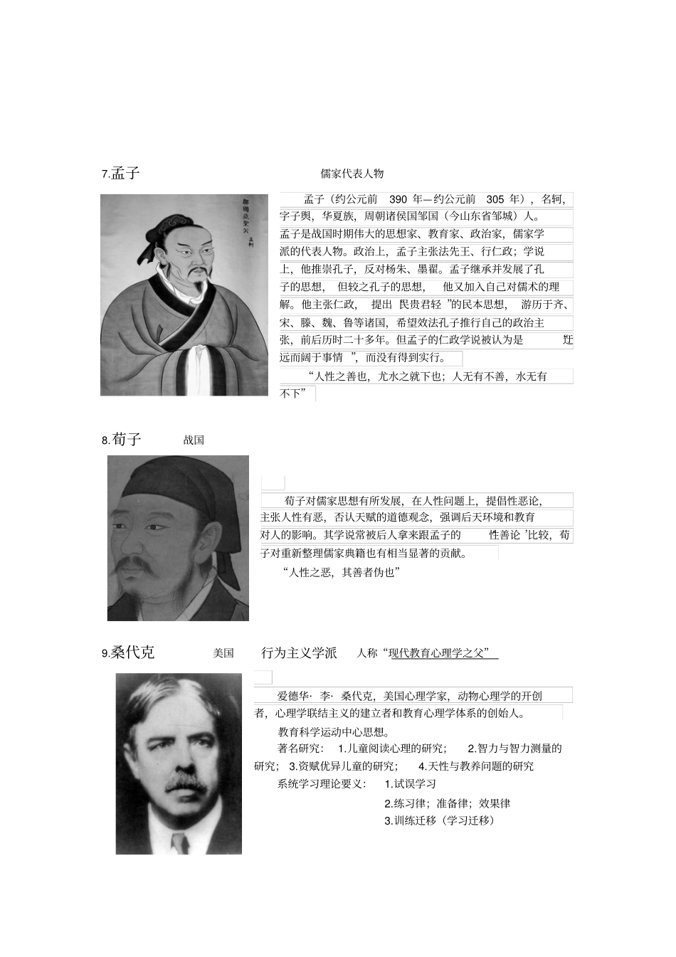 教育心理学100位名人总结,附照片,详细简介张春兴教育心理学_第3页