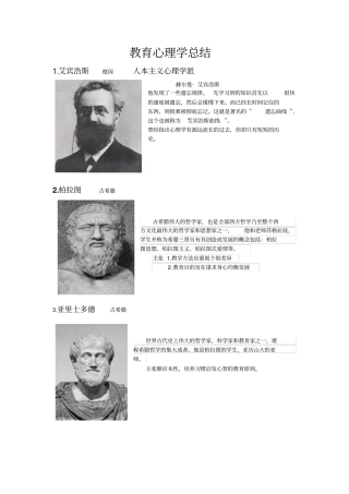 教育心理学100位名人总结,附照片,详细简介张春兴教育心理学