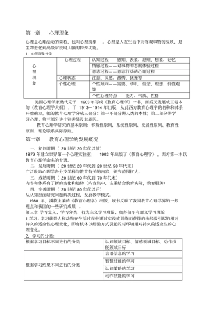 教育心理学复习要点讲述
