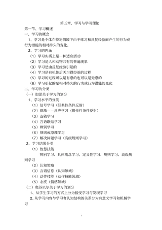 教育心理学学习与学习理论