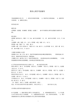 教育心理学考前辅导知识