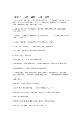 教育综合知识人物类专题汇总