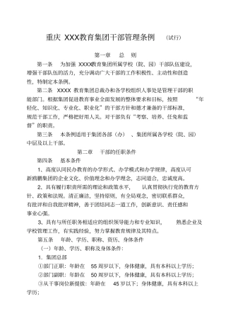 教育集团干部管理条例