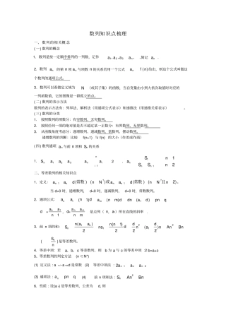 数列知识点梳理