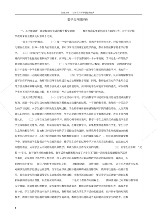 数学公开课评价