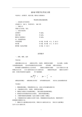 数学农考试大纲