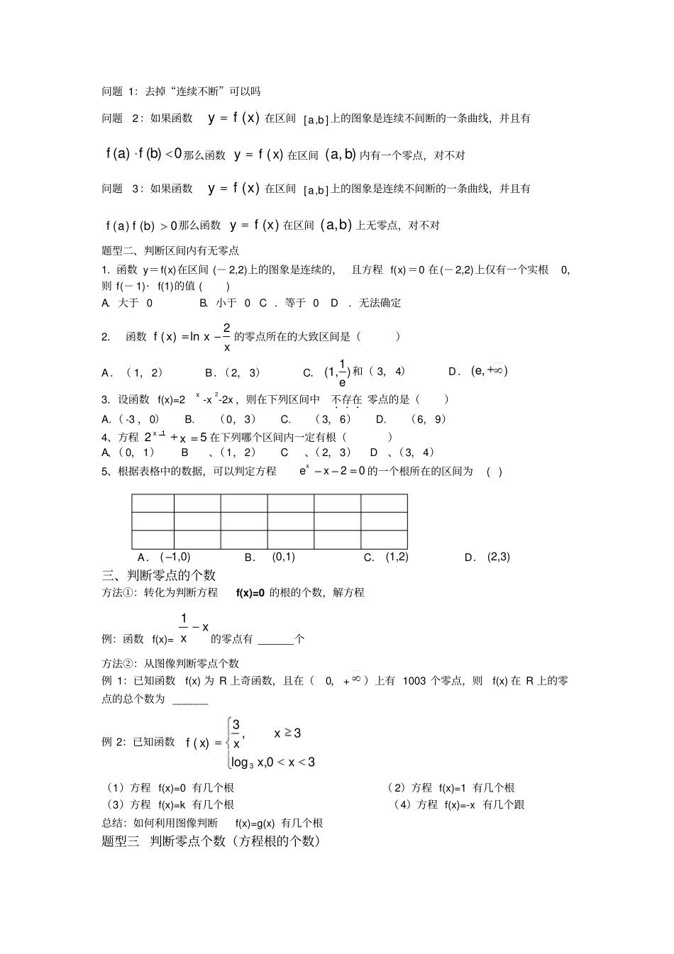 数学必修一零点题型总结_第2页