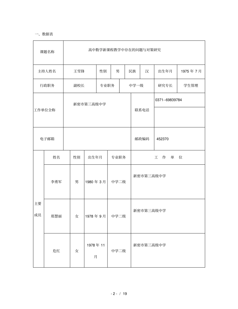 数学组课题立项_第2页