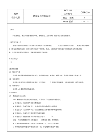 数据备份控制程序