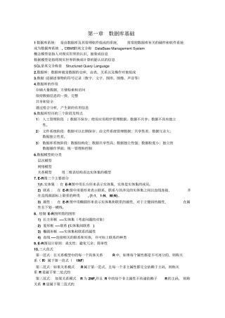 数据库知识点总结资料