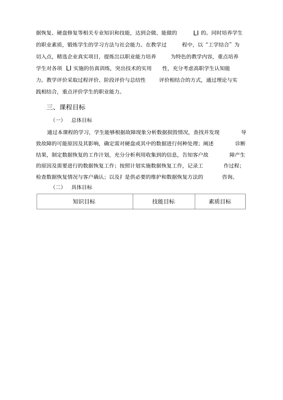 数据恢复技术课程标准_第2页