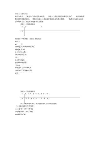 数据拟合试验举例及程序