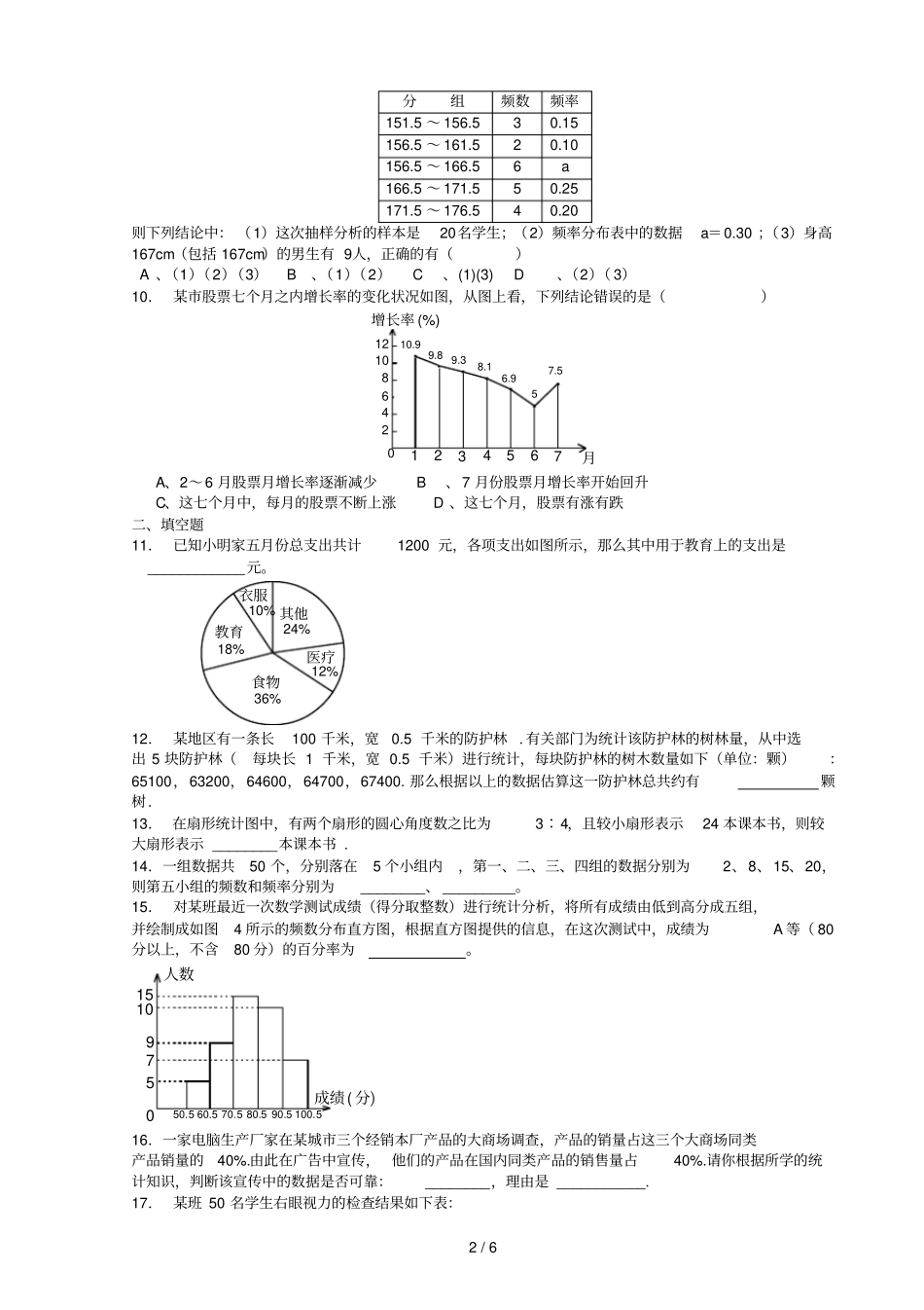 数据的收集整理与描述测试_第2页