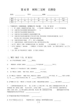 数据结构叉树课练空题