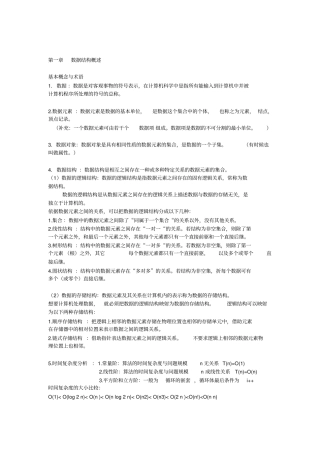 数据结构复习要点整理版