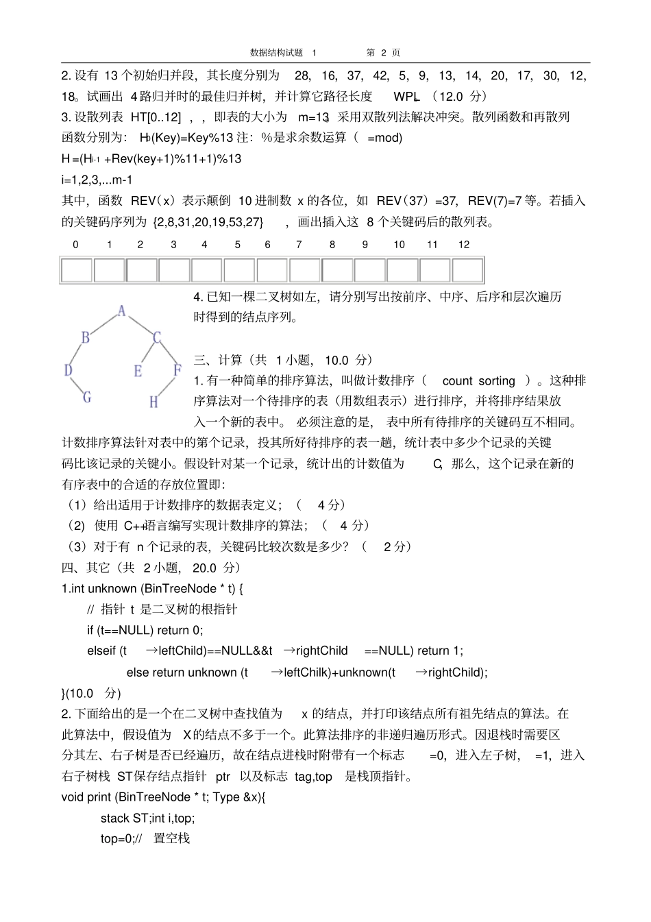 数据结构模拟题1分析_第2页
