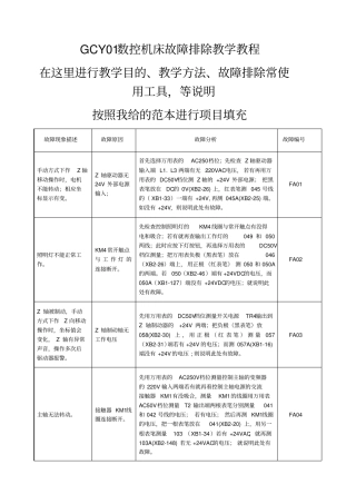 数控机床电气故障排除090820