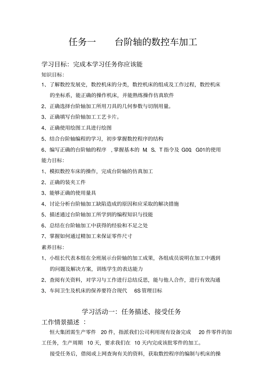 数控车任务工作_第1页
