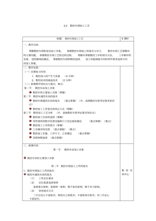 数控车削加工工艺