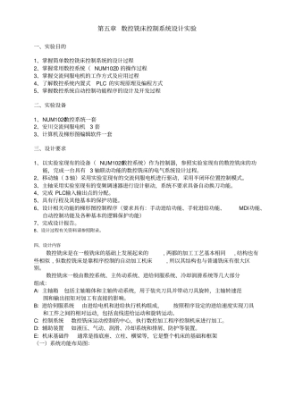 数控铣床控制系统设计试验