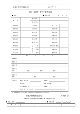 整套案场销售表格