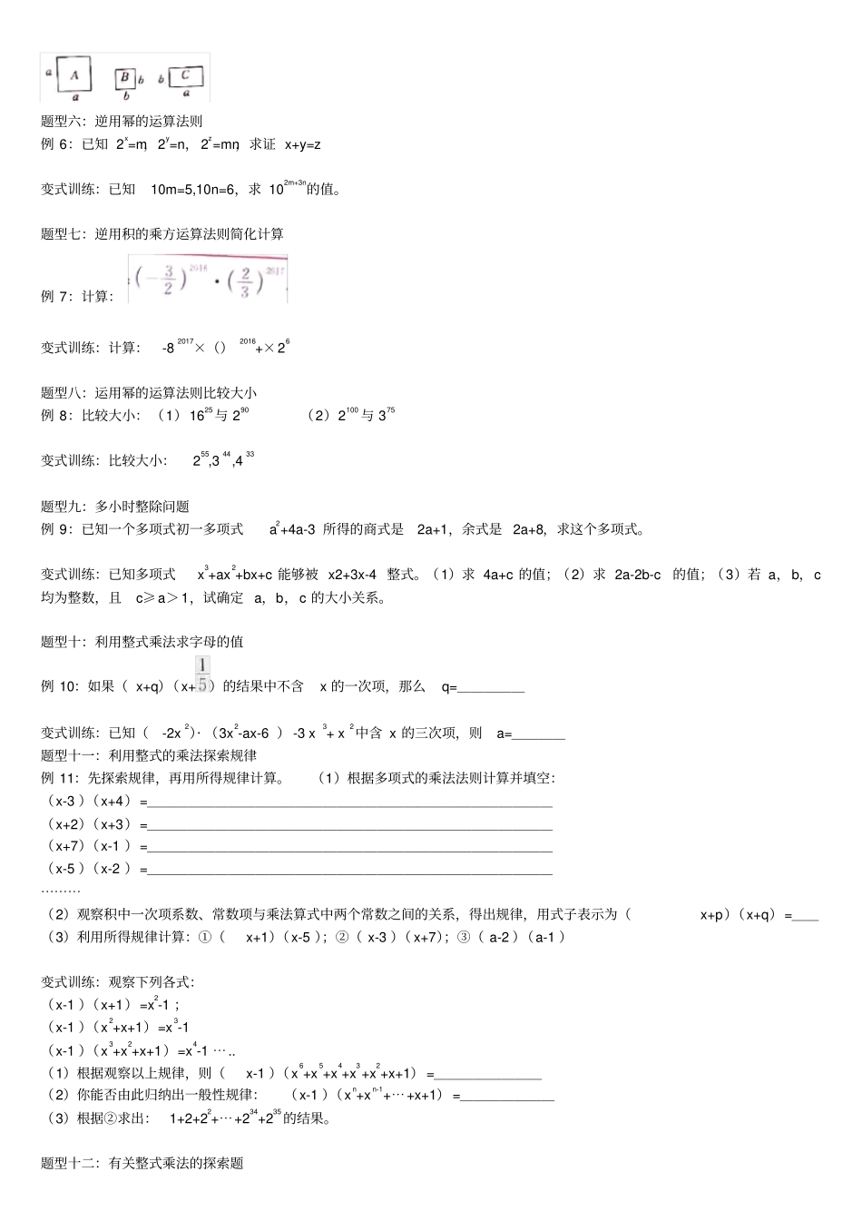 整式的乘法与因式分解-题型_第2页