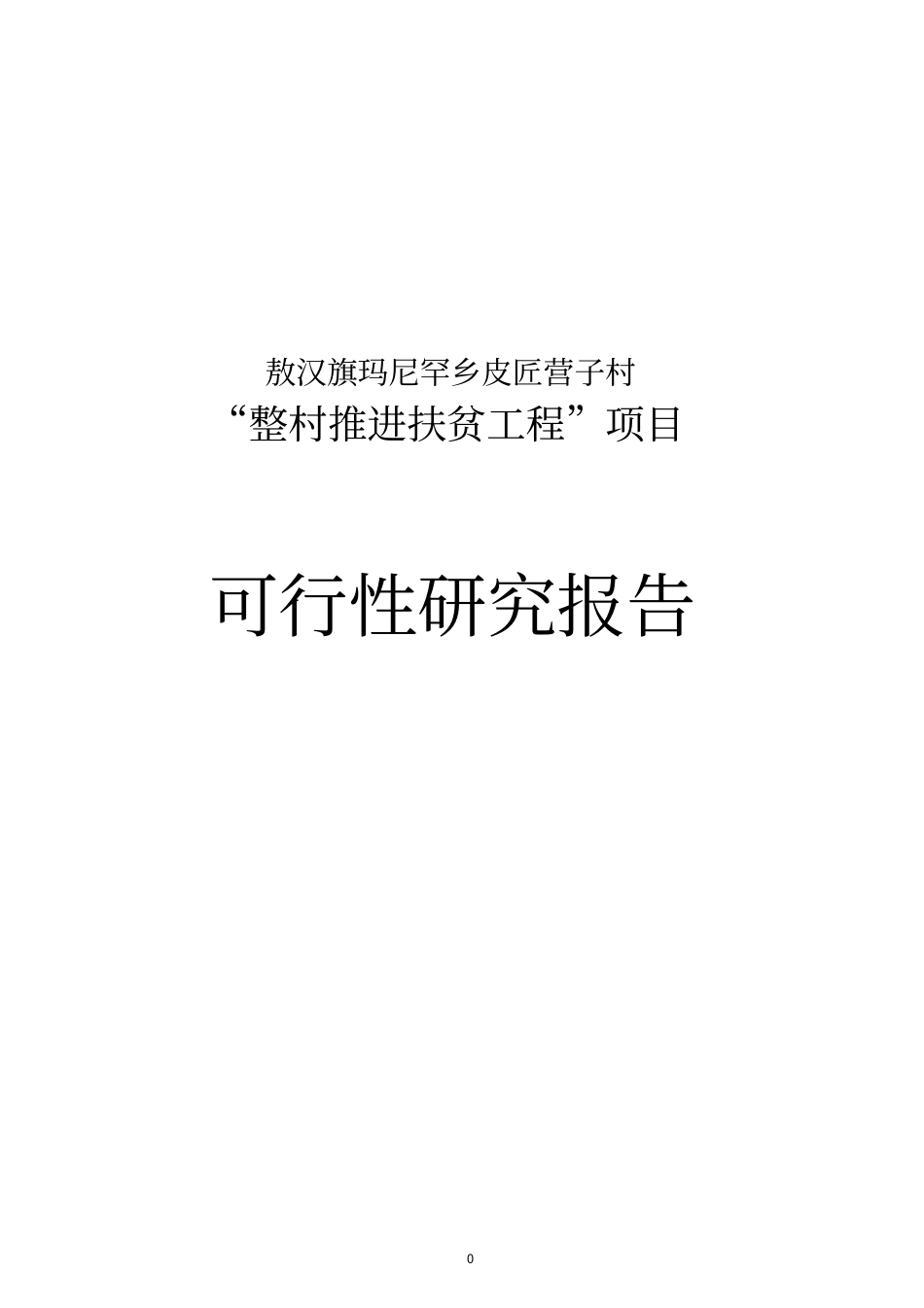 整村推进扶贫工程项目可行性研究报告_第1页