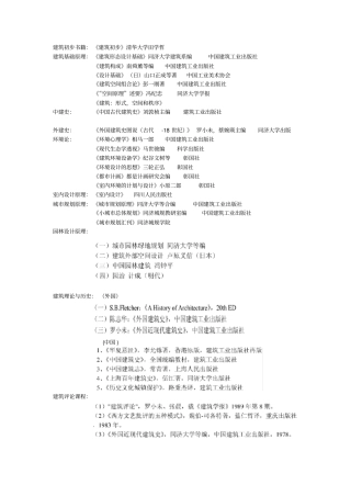 整理后的同济建筑学书单