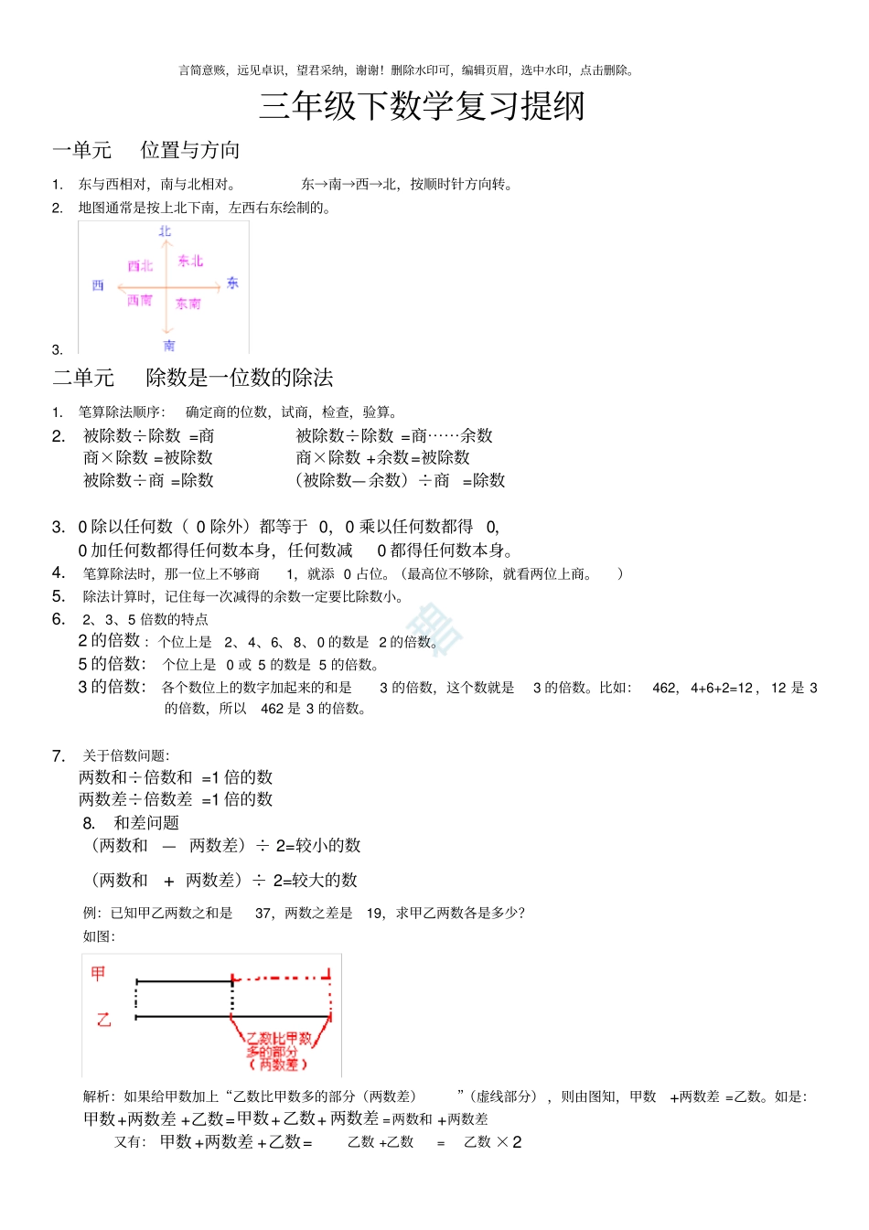 整理版小学三年级上下册数学公式全_第2页