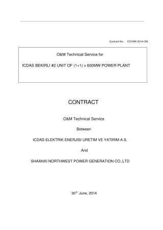 整理版电力运行维护合同模板