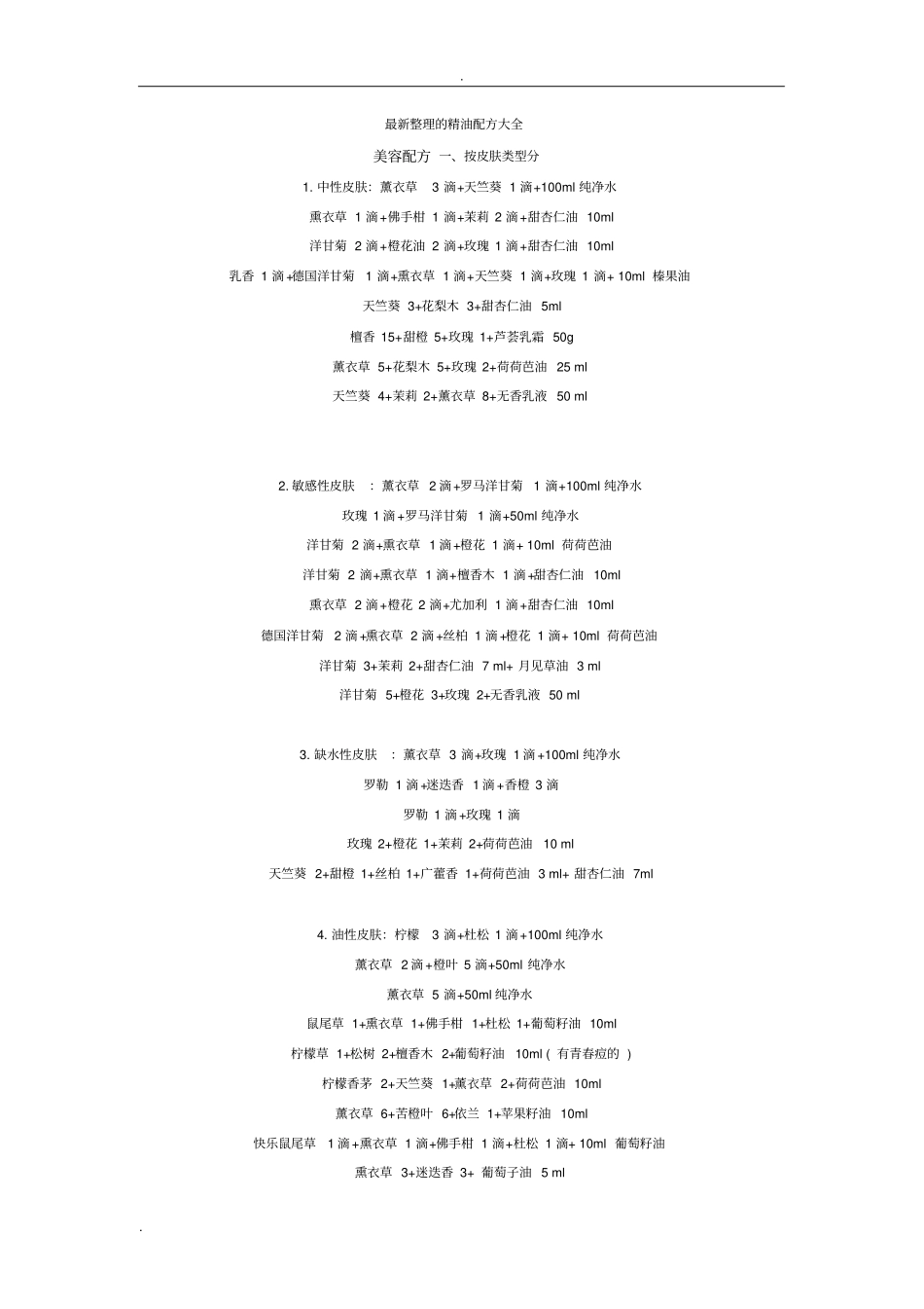 整理的精油配方大全_第1页