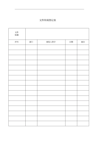 文件传阅登记表