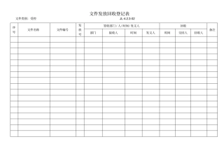 文件发放回收登记表