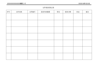 文件更改登记表