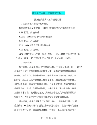 文化产业统计工作情况汇报【可编辑版】