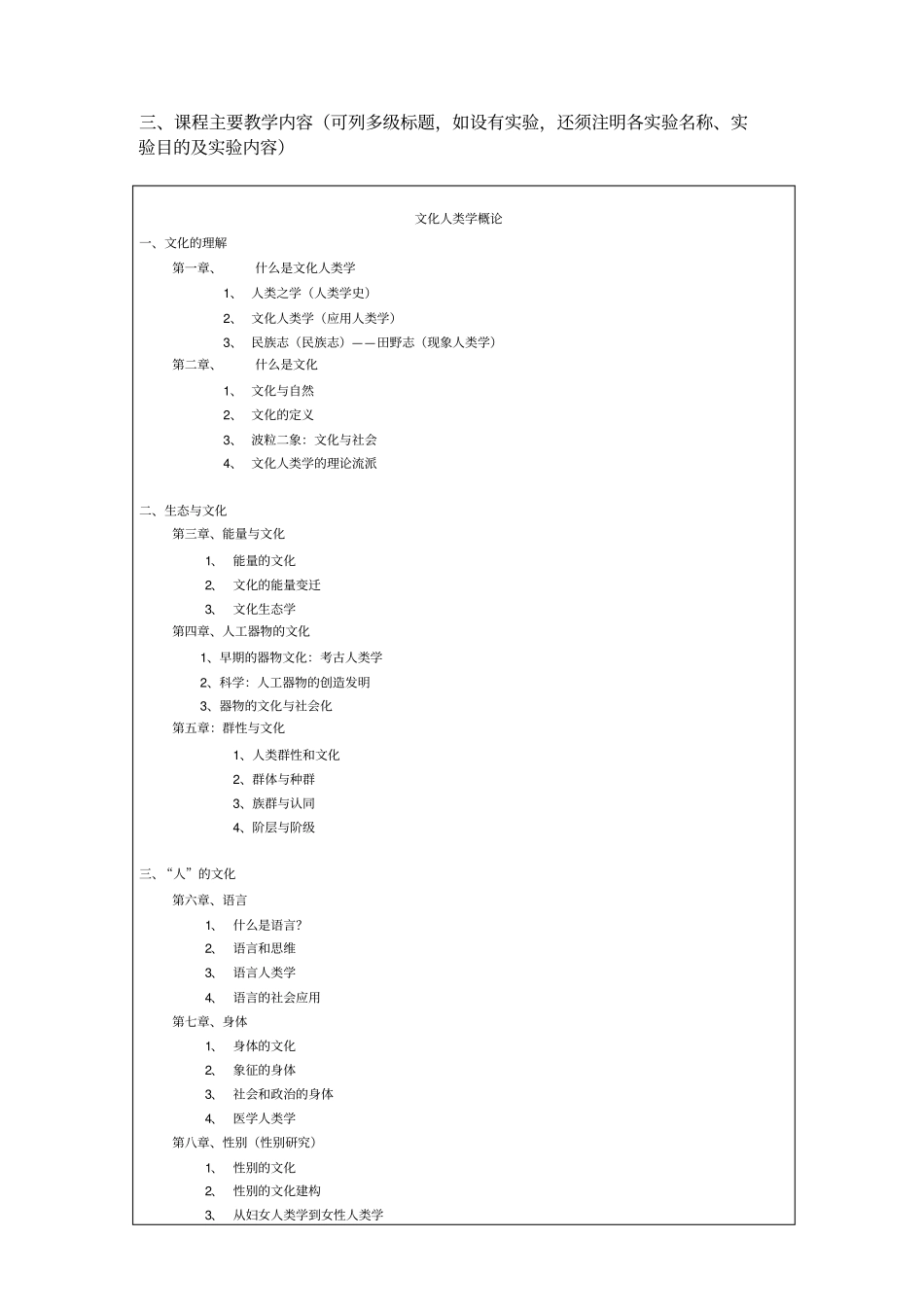 文化人类学教学大纲_第2页