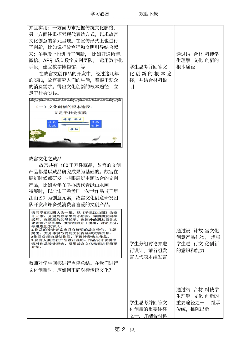 文化创新的途径教学设计_第2页