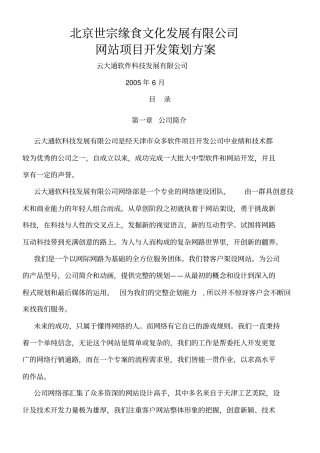 文化发展公司网站项目开发策划方案