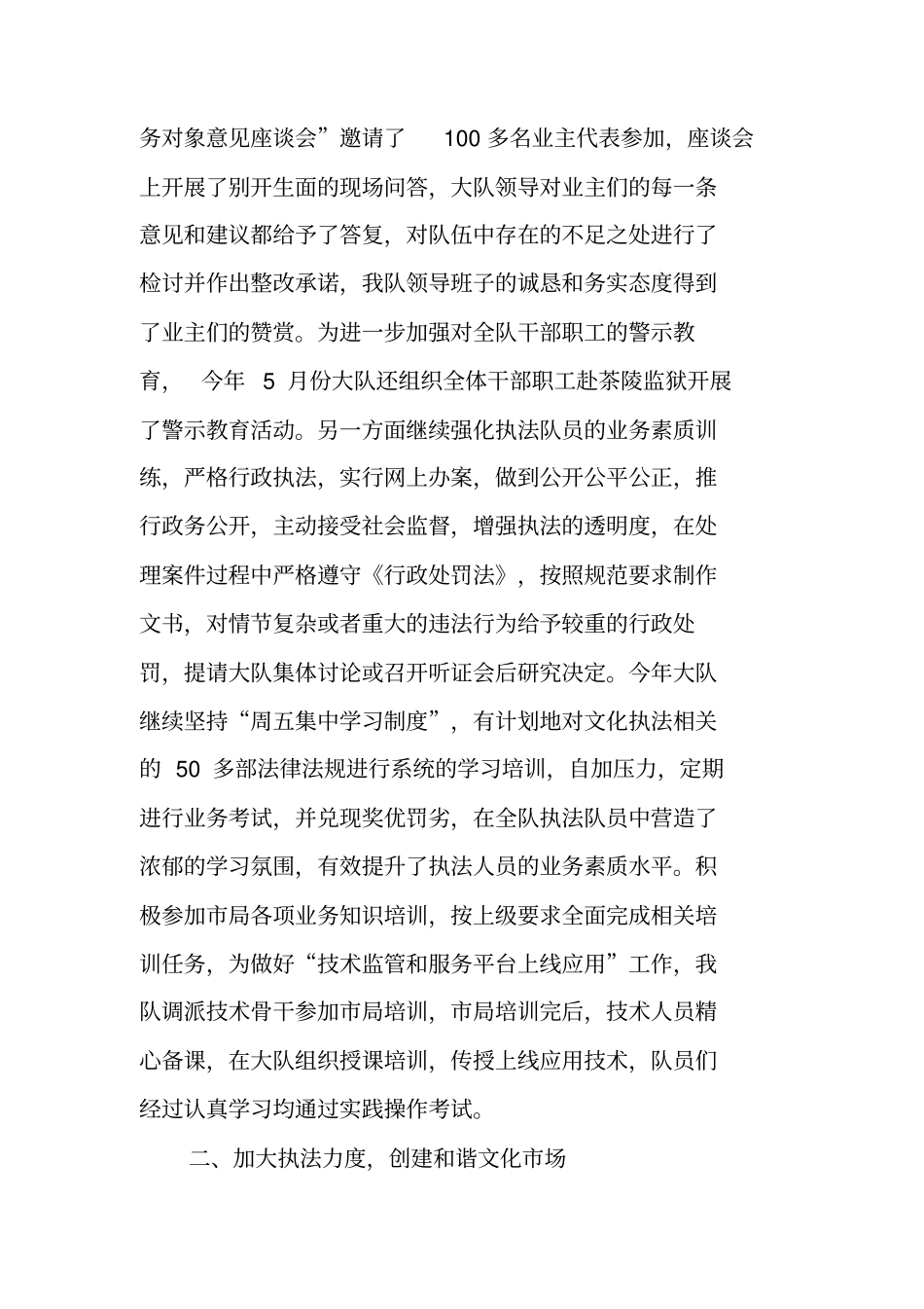 文化场综合执法大队工作总结_第2页