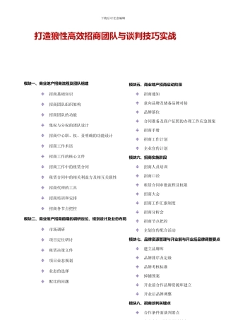 打造狼性高效招商团队与谈判技巧实战