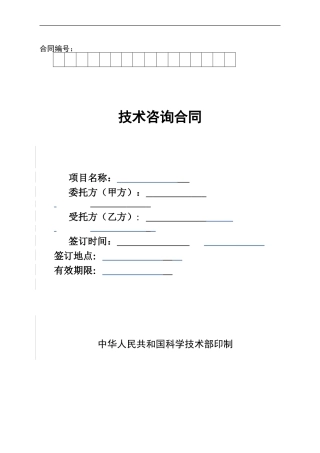 技术咨询合同1